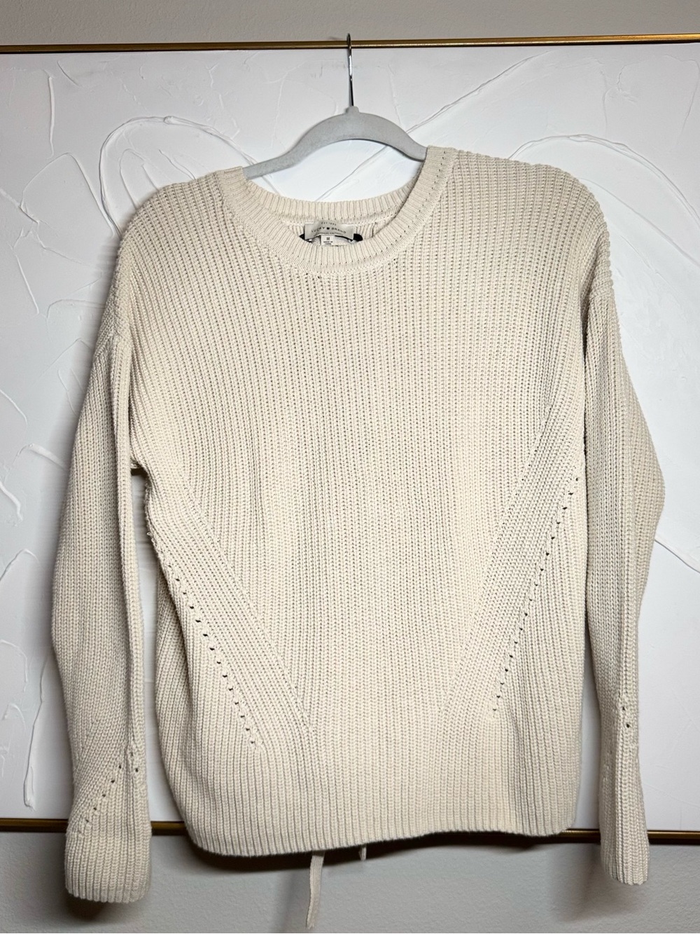Lucky Brand Ivory Textured Knit Pullover - A2